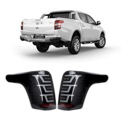 Mitsubishi L200 Triton 2015-2019 Smoked LED Taillights - [Tetris]
