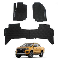 Ford Ranger 2016+ T7-T8 OEM Rubber Floor Mats [Ranger Logo]