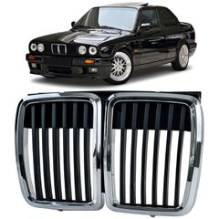 Σπορ μάσκα μαύρη/χρωμιωμένη (2 τεμαχίων) για BMW Σειρά 3 E30 (11/1982-06/1994)