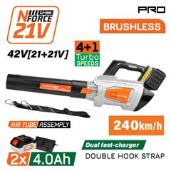 NAKAYAMA PRO EC1719X44 Φυσητήρας Μπαταρίας Ρυθμιζόμενος 42V Li-Ion Brushless Επαγγελματικός 23000rpm + 2x4Ah Μπαταρίες ( 085331 )