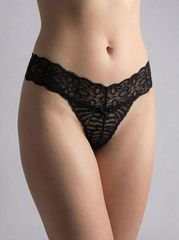 Δαντελένιο Slip String Μαύρο