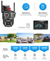 Κάμερα ασφαλείας IP - Triple - WiFi - V380 - 080050