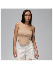 Jordan Women's Asymmetrical Ribbed Tank Legend Medium Brown FN5798244 MBS