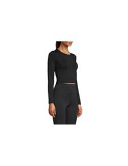 CASALL Crop Long Sleeve Tshirt black-thumb-3