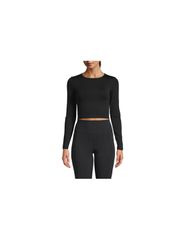 CASALL Crop Long Sleeve Tshirt black-thumb-1