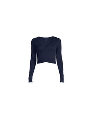CASALL Seamless Rib Wrap Longsleeve core blue Tshirt