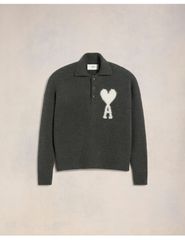 AMI Paris Large Heart Knitted Polo UPL325KN0032061 MBS