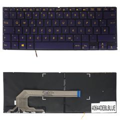 Deutsche Tastatur für Laptop - German Laptop Keyboard για Asus ZenBook Flip S UX370 UX370UA Q325 Q325UA 90NB0EN1-R30080 90NB0EN2-R30081 90NB0GZ5-R31US0 DE No Frame Backlight Dark Blue ( Κωδ.40644DEBLB