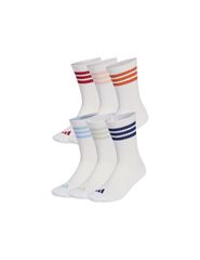Adidas 3Stripes Essentials Cushioned Crew 6 Pack Socks White KE5493
