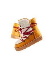 DFranklin women's winter snow boots fashionable fur lining mustard color