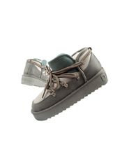DFranklin women's winter snow boots fashionable insulated ankle boots gray
