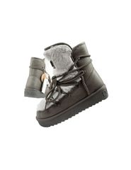 DFranklin women's winter snow boots fashionable fur lining gray