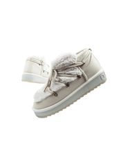 DFranklin women's winter snow boots fashionable fur lining gray