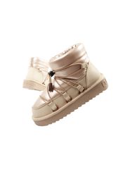 DFranklin women's winter snow boots fashionable insulated gold ankle boots
