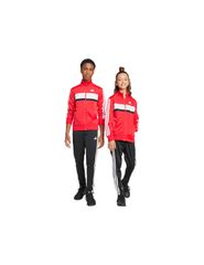 adidas Seasonal Essentials Tiberio 3Stripes Tricot Kids Tracksuit Red and Black JI6214