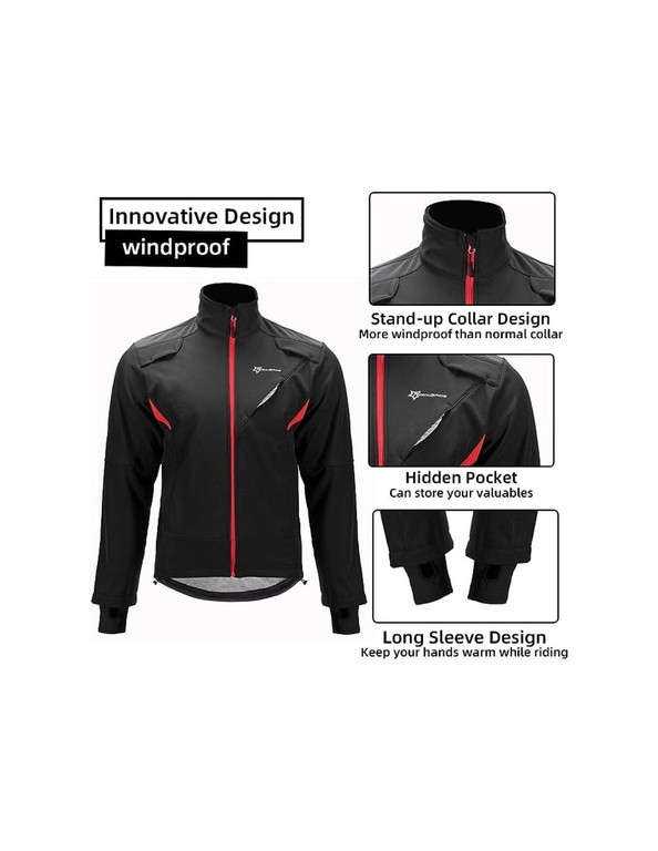 Rockbros winter cycling jacket black M