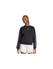 Women's adidas Animal Print 3Stripes French Terry Sweatshirt Black JM1835