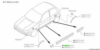 ΠΡΟΣΤΑΤΕΥΤΙΚΗ ΑΥΤΟΚΟΛ ΛΩΡΙΔΑ ΔΕΞΙ ΦΤΕΡΟΥ  NISSAN SUNNY N14  6387450C00