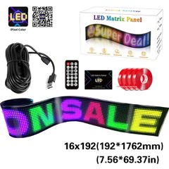GLOBOSTAR® MATRIX GLB-106-0005 Εύκαμπτη Κυλιόμενη Ψηφιακή Επιγραφή 176.2x19.2cm P9 192x16 Pixel LED 10W DC 5V 2A με USB 2.0 Αδιάβροχο IP65 Πολύχρωμο RGB - Bluetooth Control μέσω iPIXEL APP - Μ176.2 x