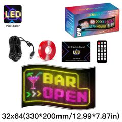 GLOBOSTAR® MATRIX GLB-106-0008 Εύκαμπτη Κυλιόμενη Ψηφιακή Επιγραφή 33x20cm P4.5 64x32 Pixel LED 10W AC 220-240V Αδιάβροχο IP65 Πολύχρωμο RGB - Bluetooth Control μέσω iPIXEL APP - Μ33 x Π0.4 x Υ20cm -