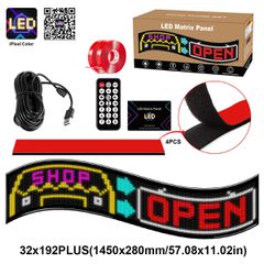 GLOBOSTAR® MATRIX GLB-106-0012 Εύκαμπτη Κυλιόμενη Ψηφιακή Επιγραφή 145x28cm P7 192x32 Pixel LED 20W AC 220-240V Αδιάβροχο IP65 Πολύχρωμο RGB - Bluetooth Control μέσω iPIXEL APP - Μ145 x Π0.4 x Υ28cm -