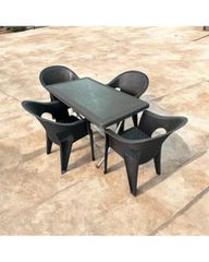 Σετ Τραπεζαρίας 5 Τεμαχίων Terra Hobi Rattan Καφέ