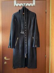 Γυναικείο Leather house Μαύρο Μουτόν Παλτό με ζώνη Μέγεθος S-Μ