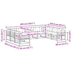 Σειρά Καναπέ Εξωτερικού με μαξιλάρι 9 pcs Φυσικό και Ανθρακί 3368170-thumb-8