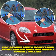 Fiat Grande Punto Honeycomb Γρίλιες Προφυλακτήρα 05'–09' Άνω / Κάτω / Σετ