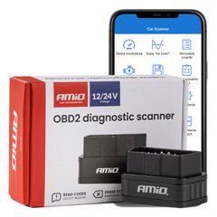 Amio - Διαγνωστικό Αυτοκινήτου OBD 2 τύπου ELM327 Bluetooth PIC25K80 τάση λειτουργίας 12V με ασύρματη σύνδεση για Επιβατικά Αυτοκίνητα - 1 τεμ. (04731/AM)
