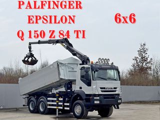 Ανατροπή + Γερανός Iveco 2010 TRAKKER 410 * PALFINGER EPSILON Q 150 Z 84 TI * 6x6