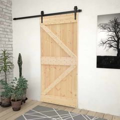 Πόρτα NARVIK 80 x 210 cm Συμπαγές Ξύλο Πεύκου (Ακατέργαστο) 351042