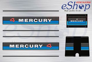 Αυτοκόλλητα σετ για Mercury 4 Hp δίχρονης 1980 - 1982