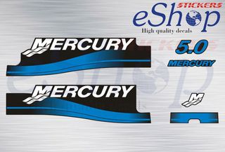 Αυτοκόλλητα σετ για Mercury 5 Hp δίχρονης 1999 2006 έκδοση μπλε