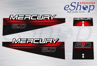 Αυτοκόλλητα σετ για Mercury 8 Hp δίχρονης 1994 - 1998