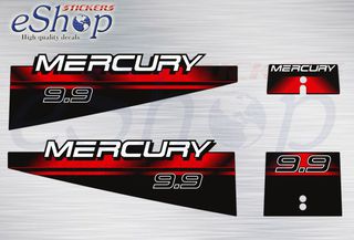 Αυτοκόλλητα σετ για Mercury 9,9 Hp δίχρονης 1994 - 1998