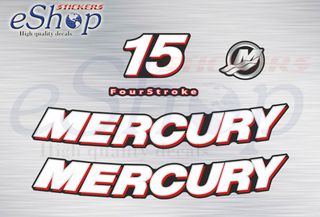 Αυτοκόλλητα σετ για Mercury 15 Hp τετράχρονης μοντέλο 2006 2012