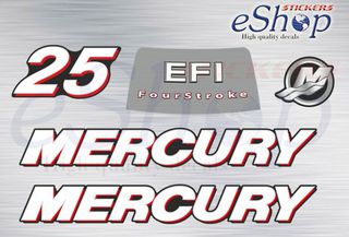 Αυτοκόλλητα σετ για Mercury 25 Hp EFI τετράχρονης 2006 2012