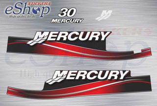Αυτοκόλλητα σετ για Mercury 30 Hp (δικύλινδρη) δίχρονη 2004 2006
