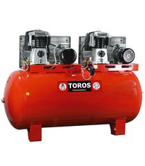 Toros Αεροσυμπιεστης Me 2 Κεφαλες Με Ιμαντα 900Lit/20Hp-(10+10)Hp Με Πινακα Υ/Δ