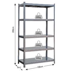 BULLE ΡΑΦΙΕΡΑ ΜΕΤΑΛΛΙΚΗ 100x50x200 ΓΚΡΙ. 265kg 5 ΡΑΦΙΑ (610419)