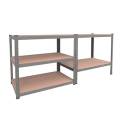 BULLE ΡΑΦΙΕΡΑ ΜΕΤΑΛΛΙΚΗ 75x30x172 ΓΑΛΒ. 75kg 5 ΡΑΦΙΑ MDF (610417)