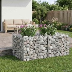 Ανασηκωμένο κρεβάτι gabion Ασημί 42033297
