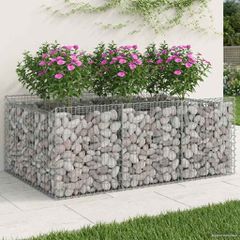 Ανασηκωμένο κρεβάτι gabion Ασημί 42033298