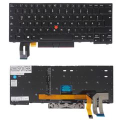 Deutsche Tastatur für Laptop - German Laptop Keyboard για Lenovo Thinkpad E480 20KN 20KQ T490 20N2 20N3 E485 20KU E490 20N8 20N9 L480 20LS 20LT R480 01YP240 01YP320 01YP400 DE Pointer Backlight Black