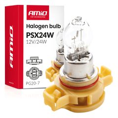 Amio - Λάμπα Αλογόνου PSX24W 12V 24W Βάση PG20-7 για Φώτα Ημέρας (DRL) & Προβολείς Ομίχλης - 1 τεμ.(04411/AM)