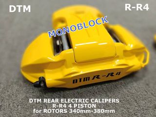 DTM R-R4m REAR ELECTRIC MONOBLOCK / YELLOW DTM 4 GIANT PISTONS CALIPERS FOR DISKS 330mm-405mm ΓΙΓΑΝΤΙΑ ΗΛΕΚΤΡΙΚΗ ΔΑΓΚΑΝΑ ΓΙΑ ΓΙΓΑΝΤΙΑ ΠΙΣΙΝΑ ΦΡΕΝΑ