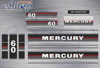 Αυτοκόλλητα σετ για  Mercury 60 Hp Oil Injected 1980