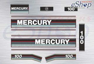 Αυτοκόλλητα σετ για Mercury 100 Hp δίχρονης 1989 1993