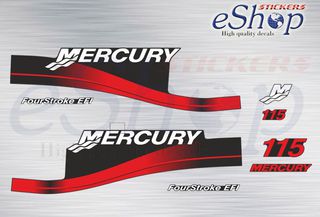 Αυτοκόλλητα σετ για Mercury 115 Hp τετράχρονης EFI 2005